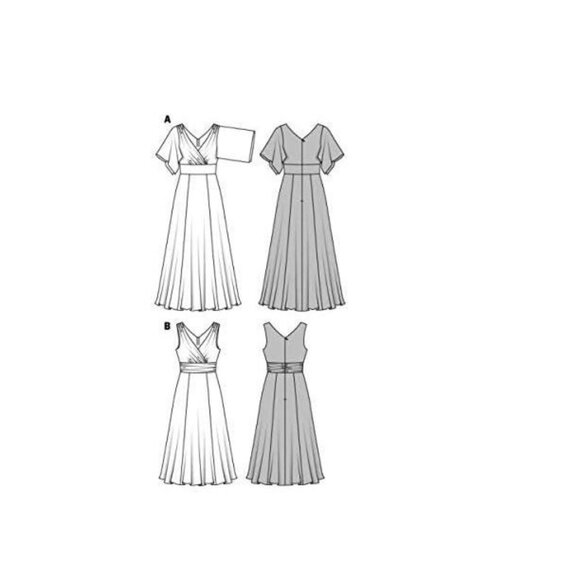 Burda Style 6583 Womens Dress Sewing Pattern Sizes 8-20 V-Neck Flared Skirt - Picture 3 of 3